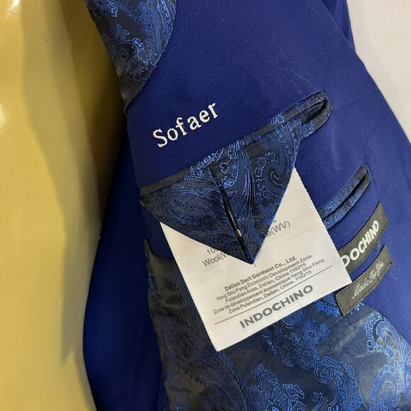 Indochino Men's Blue Wool Custom Fit Blazer Jacket - NWT - Picture 4 of 7